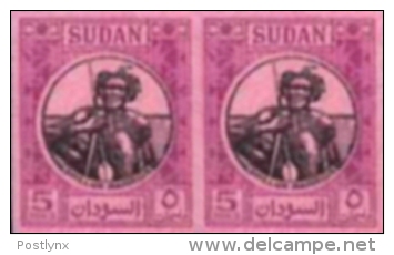 SUDAN 1951 Soudan. Warrior 5M Imperf.PROOF PAIR    [épreuve Prueba Druckprobe Prova] - Sudan (...-1951)