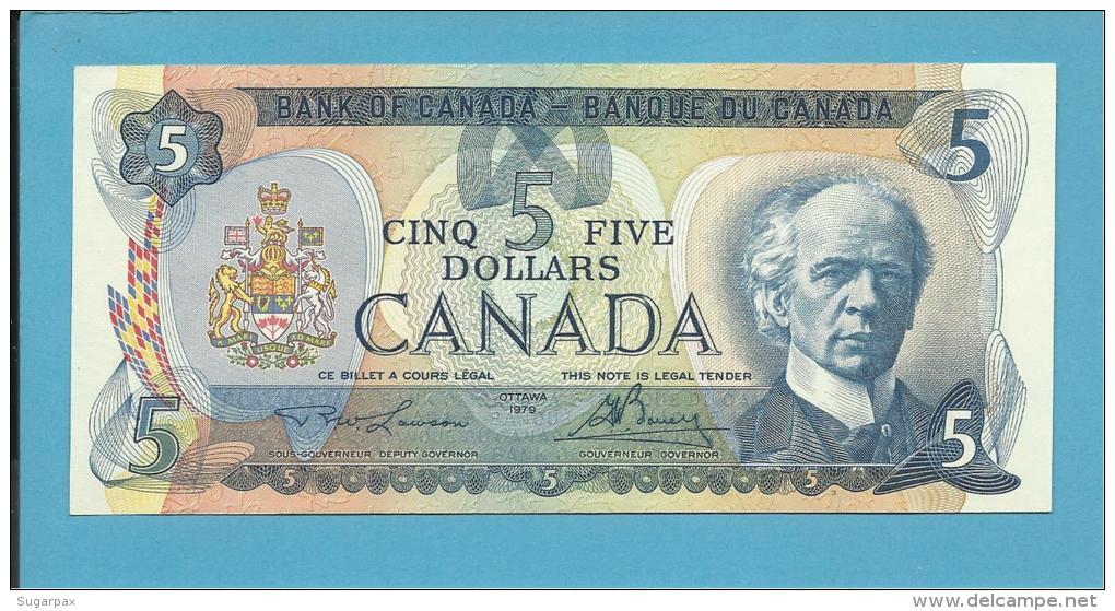 CANADA - 5 DOLLARS - ( 1979 ) - Pick 92.a - Sign. Lawson-Bouey - 2 Scans - Canada