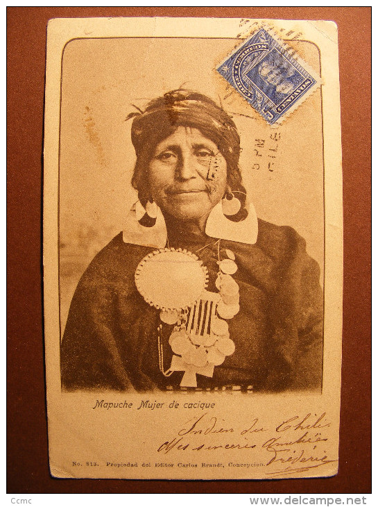 CPA Chile / Chili - Mapuche Mujer De Cacique - Indio, India - Indien D´Amérique Du Sud 1905 - Chile