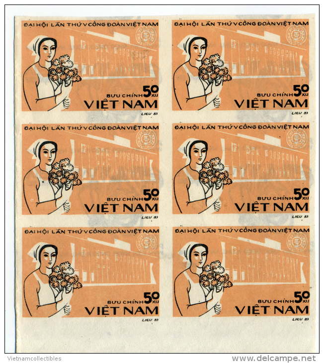 Block Of 06 Of Vietnam Viet Nam Proof Of 02 Different Stamps 1983 - Printing In Both Sides - Vietnam