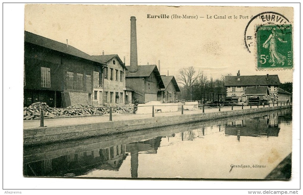 CPA  52  : EURVILLE   Canal, Port Et Usine  1912       A   VOIR   !!!! - Autres & Non Classés