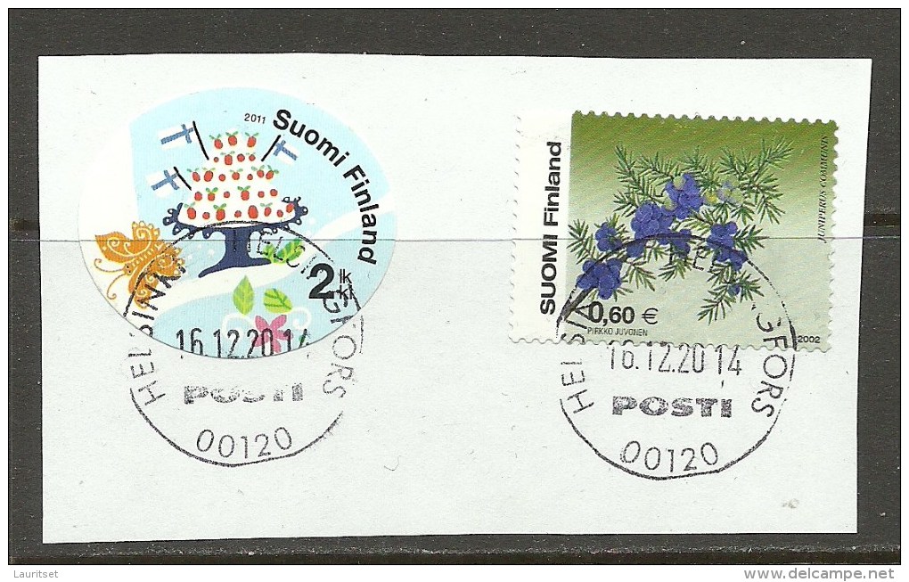FINLAND FINNLAND Cover Out Cut With 2 Good Cancels O 2014 Flowers Blumen Party - Gebruikt