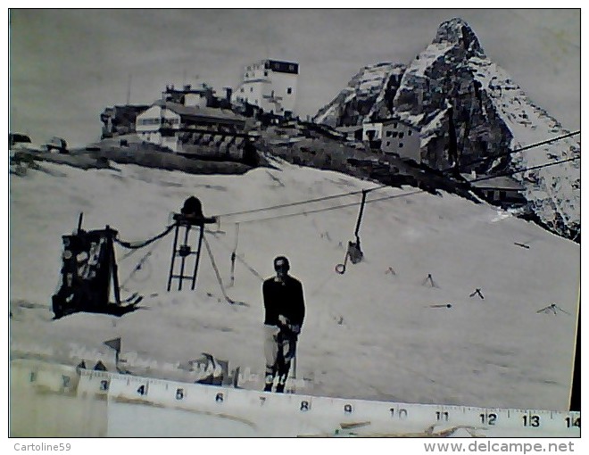 CERVINIA PLATEAU ROSA CAMPI SCI SCIATORI ESTIVO SKILIFT E CERVINO   VB1958 EP11756 - Aosta