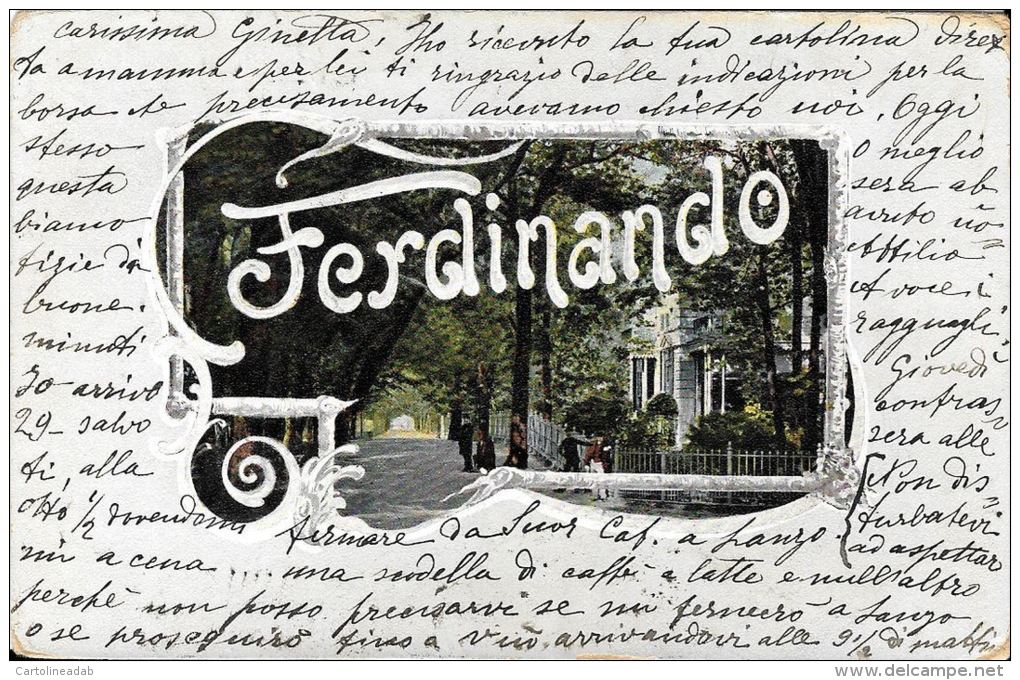 [DC5126] CARTOLINA - FERDINANDO - Viaggiata 1905 - Old Postcard - Da Identificare