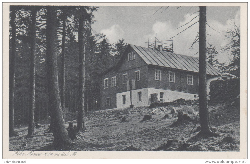 AK Hohe Mense Orlica Vrchmezi Baude Gasthof Stempel A Bad Reinerz Grunwald Sattel Gießhübel Schnappe Polom Adlergebirge - Sudeten