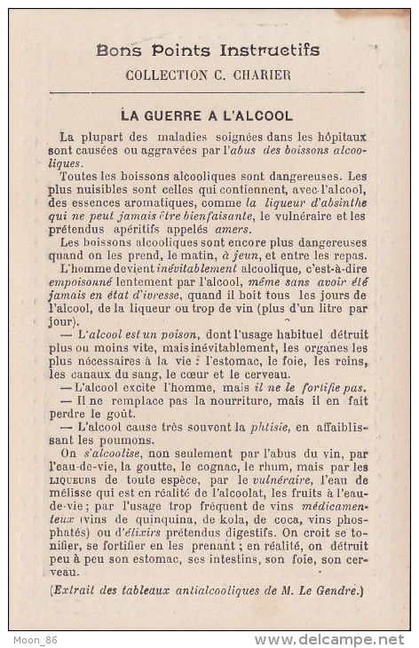 La Guerre à L'alcool - Suicide D'un Alcoolique - BONS POINTS INSTRUCTIFS - Collection C. CHARLIER - Image D 'école - Autres & Non Classés