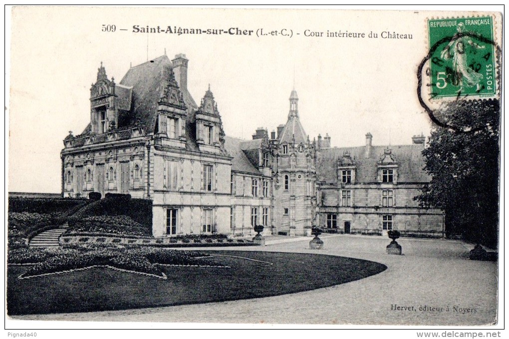 CP, 41, SAINT-AIGNAN-sur-CHER, Cour Intérieure Du Château, Voyagé En 1914 - Saint Aignan