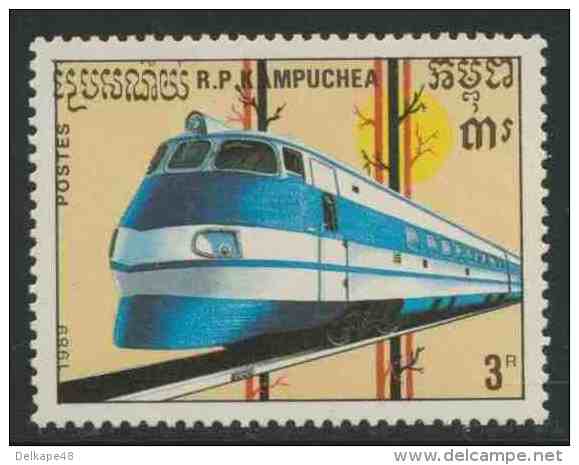 Cambodia Kampuchea Kambodscha 1989 Mi 1008 YT 865 ** ETR 401 Pendolino Express Train (1976), Italy / Schienenfahrzeuge - Treni