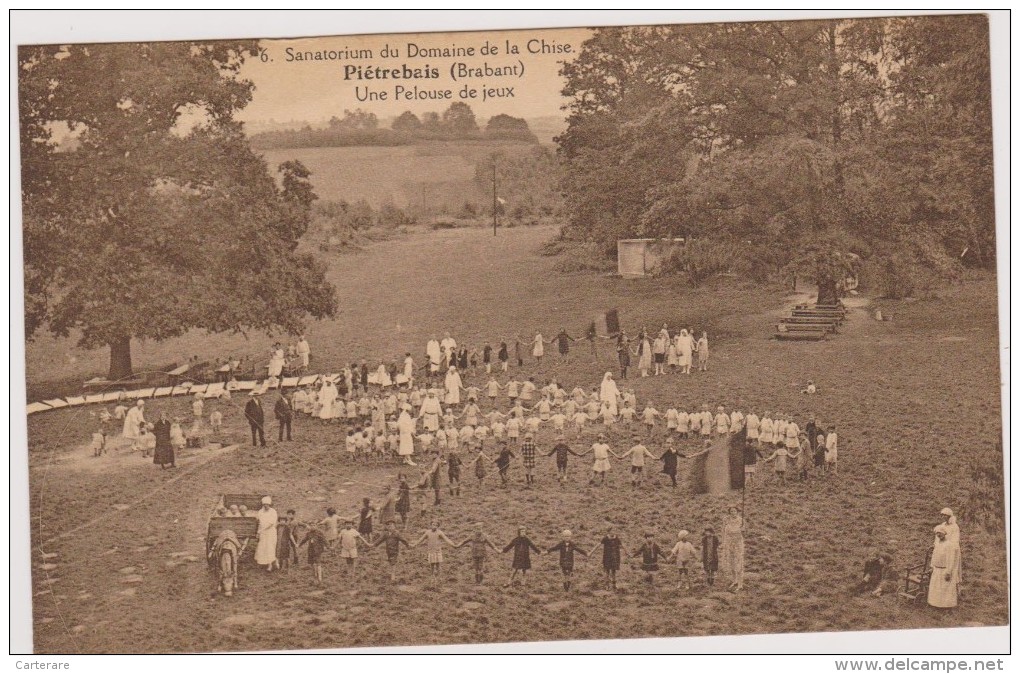 Cpa,belgique,domaine De La Chise,piétrebais ,(sanatorium) Une Pelouse De Jeux,rare - Organismos Europeos