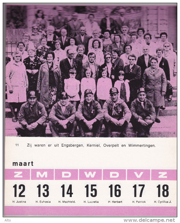 Kalender, Calendrier MIJNWERKERS - BRANKARDIERS 1978,  52 Foto's - Petit Format : 1971-80