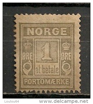 Timbres - Norvège - 1889/1914 - Taxe - 1 Ore - - Usados