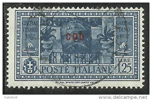 COLONIE ITALIANE: EGEO 1932 COO GARIBALDI LIRE 1,25 L. USATO USED OBLITERE´ - Aegean (Coo)