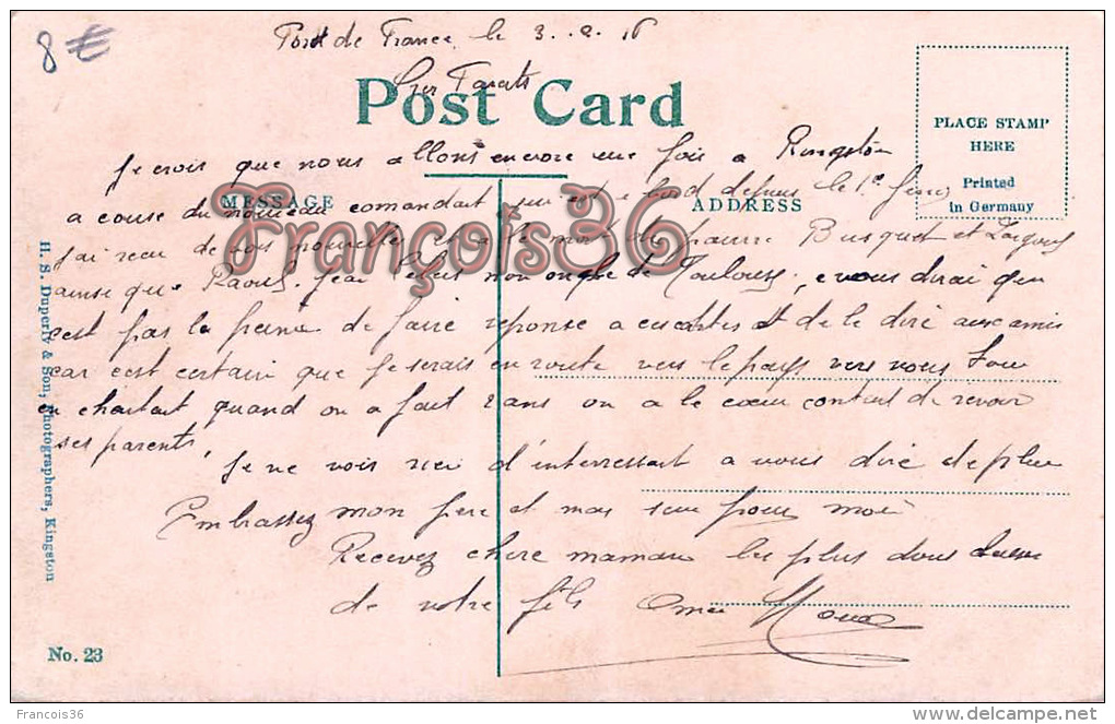 Greetings From Jamaïca B.W.I. - Negroe's Shipping Banana - Excellent état - 2 SCANS - Jamaïque