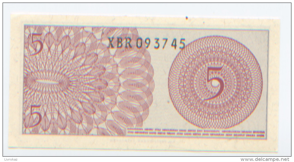 Billet De Banque, Banknote, Biglietto Di Banca, Bankbiljet, Indonésie, Indonesia, 5 Lima Sen, 1964, NEUF - Indonésie