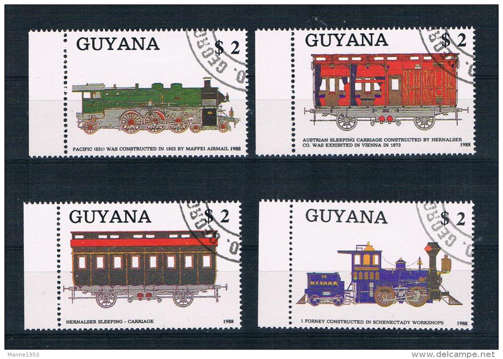 Guyana 1989 Eisenbahn Mi.Nr. 2475/78 Kpl. Satz Gestempelt - Guyana (1966-...)