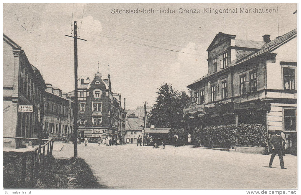 AK Hranicna Markhausen Klingenthal Gasthof Reichsgrenze Grenze Bei Graslitz Kraslice Zwota Schwaderbach Bublava Falkenau - Sudeten