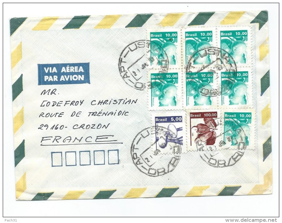 Lettre De Rio De Janeiro Pour Crozon  29  Affranchissement Multiple - Covers & Documents