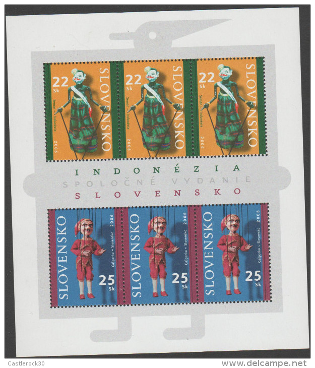 O) 2006 SLOVAKIA, GASPARKO AND SEMAR, JONT ISSUE WHIT INDONESIA, MINI SHEET MNH - Nuevos