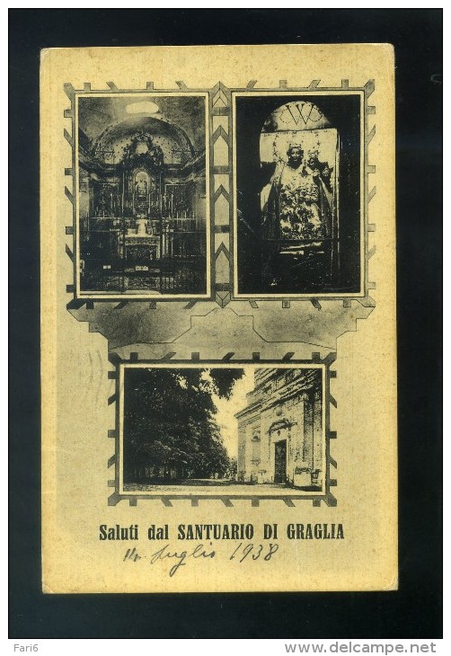 VR145 CARTOLINA VERCELLI SALUTI DAL SANTUARIO DI GRAGLIA VEDUTE VEDUTINE - Vercelli