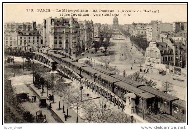 Paris - Le Métropolitain - Bd Pasteur - L'avenue De Breteuil Et Les Invalides - Vue Générale - Métro Parisien, Gares