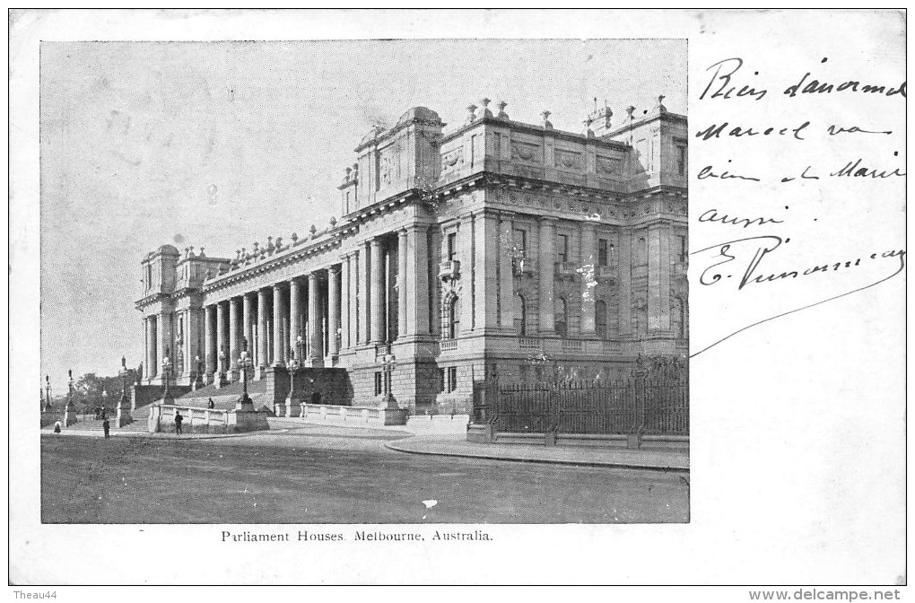 ¤¤  -   AUSTRALIE  -  MELBOURNE   -  Parliament Houses   -  Oblitérations En 1904  -  ¤¤ - Melbourne