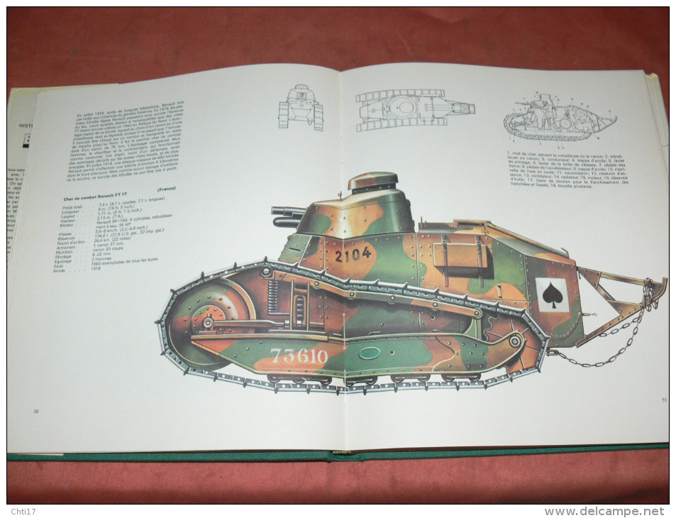 CHARS / HISTOIRE ILLUSTREE DES BLINDES / GUERRE WWI / WWII / PANZER / RENAULT / MARK /  TIGRE / AMX /