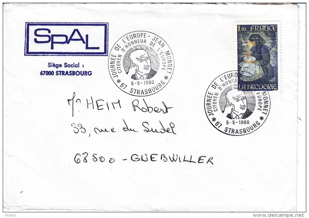 EUROPA  1980, Cachet Jean Monnet Strasbourg - 1956