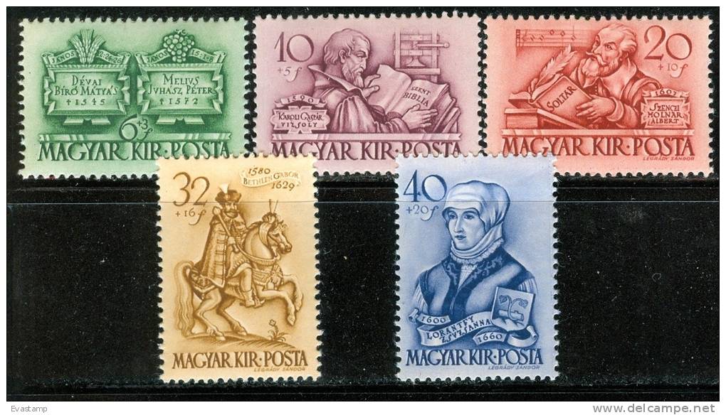 HUNGARY - 1939. National Protestant Day  MNH!! Mi 616-620. - Unused Stamps