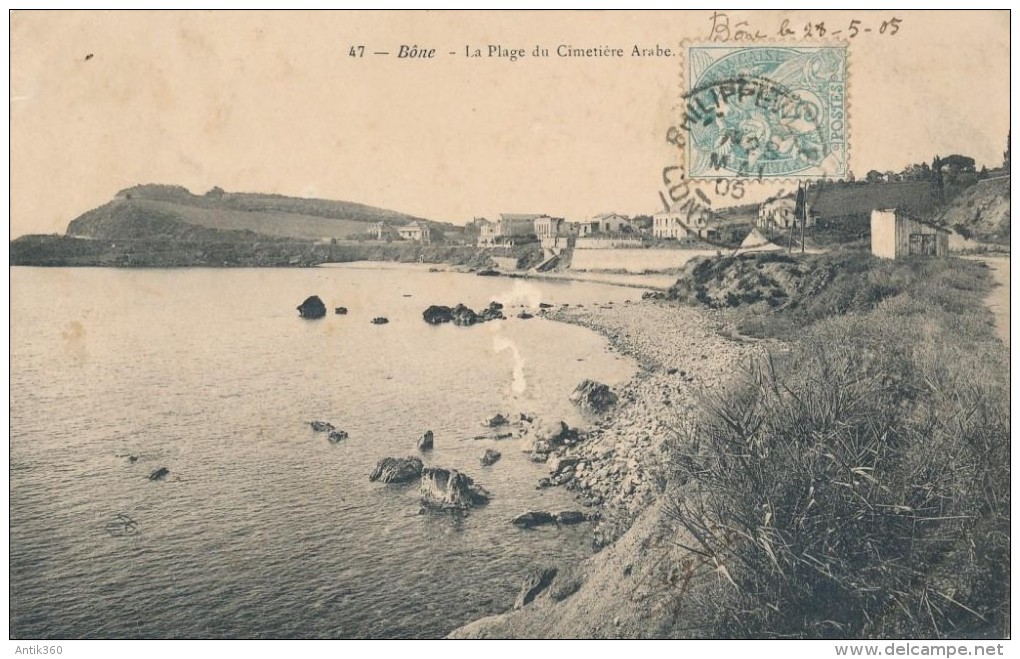 CPA ALGERIE Bône La Plage Du Cimetière Arabe - Sétif