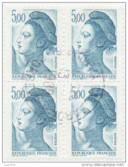 FRANCE N° 2190 Bloc De 4 Corrèze 1988 Sans Bande De Phosphore - 1982-1990 Liberty Of Gandon