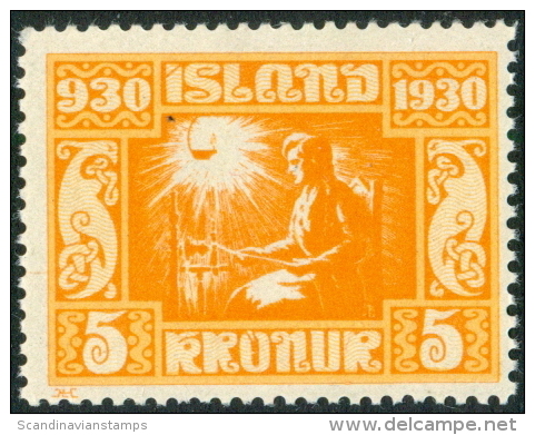 IJSLAND 1930 5kr Parlement PF-MNH - Unused Stamps