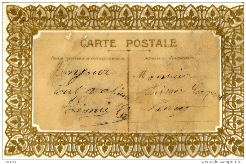 CPA 1002 - Carte En Celluloid & Découpi Fleur Rose - Portez Lui Mon Souvenir - - Sonstige & Ohne Zuordnung