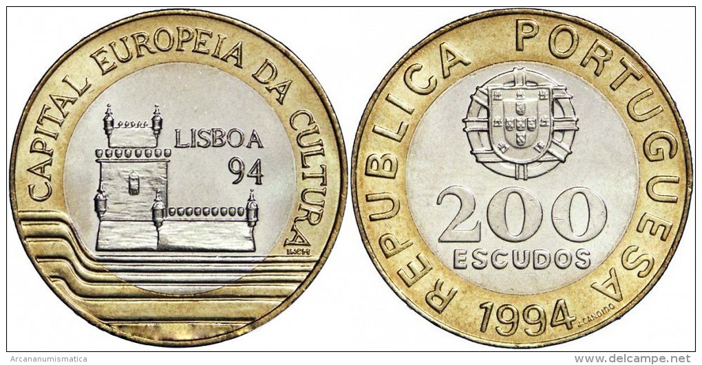 PORTUGAL  200  ESCUDOS  1.994  BIMETALICA   KM#669   "LISBOA 94"   SC / UNCirculated   T-DL-11.158 Esp. - Portugal