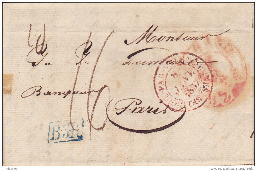 BELGIQUE LETTRE AVEC CORRESPONDANCE  1836 - 1830-1849 (Belgica Independiente)