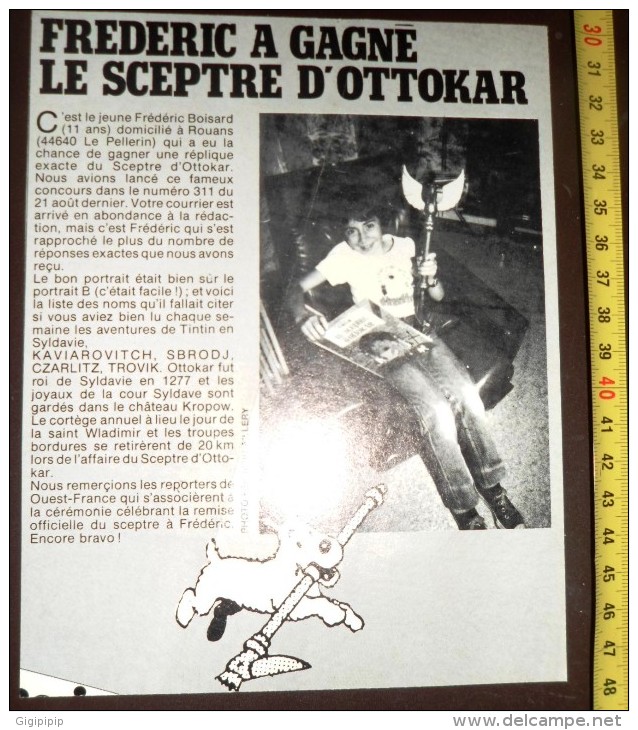 DOCUMENT HERGE TINTIN FREDERIC BOISARD A GAGNE LE SCEPTRE D OTTOKAR - Collections