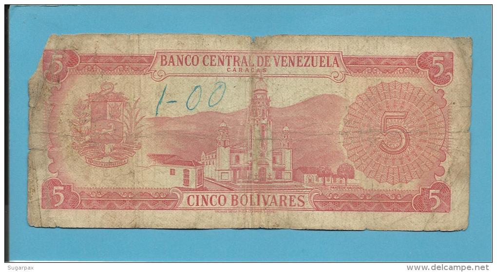 VENEZUELA - 5 BOLÍVARES - 13 / 03 / 1973 - Pick 50g - BOLÍVAR LIBERTADOR E FRANCISCO DE MIRANDA - 2 Scans - Venezuela