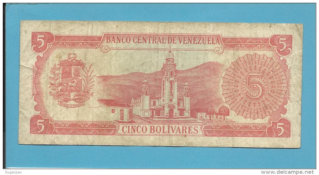 VENEZUELA - 5 BOLÍVARES - 21 / 09 / 1989 - Pick 70b - BOLÍVAR LIBERTADOR E FRANCISCO DE MIRANDA - 2 Scans - Venezuela