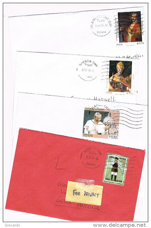 ITALIA  (ITALY) - STORIA POSTALE - 2013.2014  LOTTO DI 4 LETTERE    X INTERNO   - RIF. 3045 - 2011-20: Marcophilie