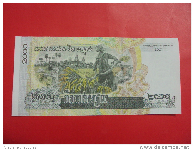 Cambodia Cambodge 2000 2,000 Riels UNC Banknote Note 2008 / 02 Photos - Cambodia