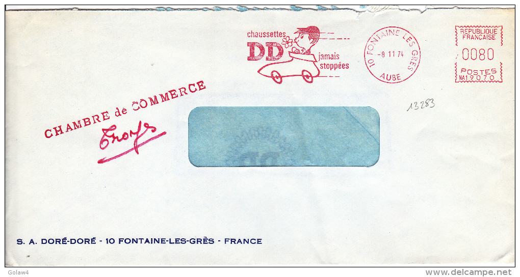 13283# LETTRE GREVE 10 FONTAINE LES GRES AUBE 1974 CHAMBRE DE COMMERCE TROYES STRIKE - 1961-....