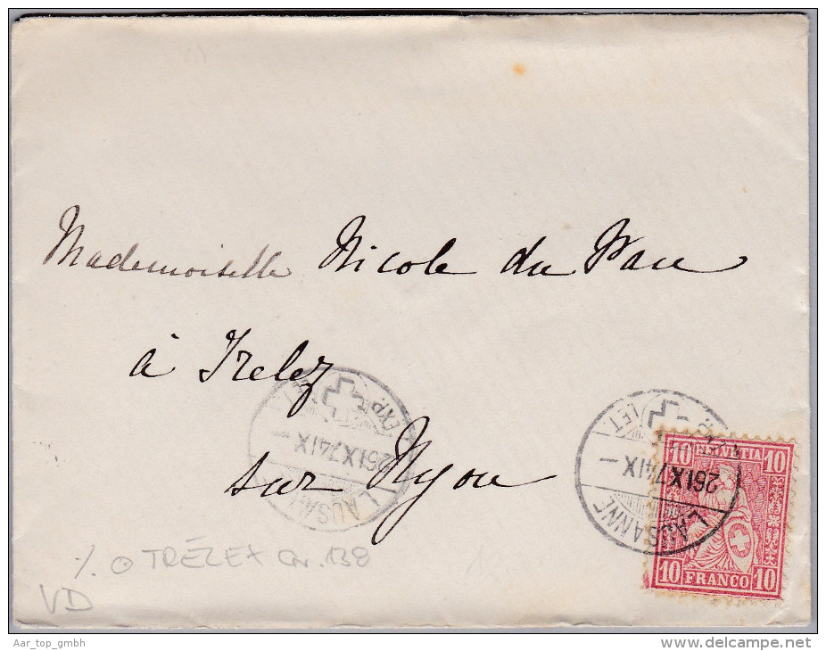 Heimat VD TRELEX 1874-09-26 (GR.138) Ak-Stempel Auf Brief Aus Lausanne - Lettres & Documents