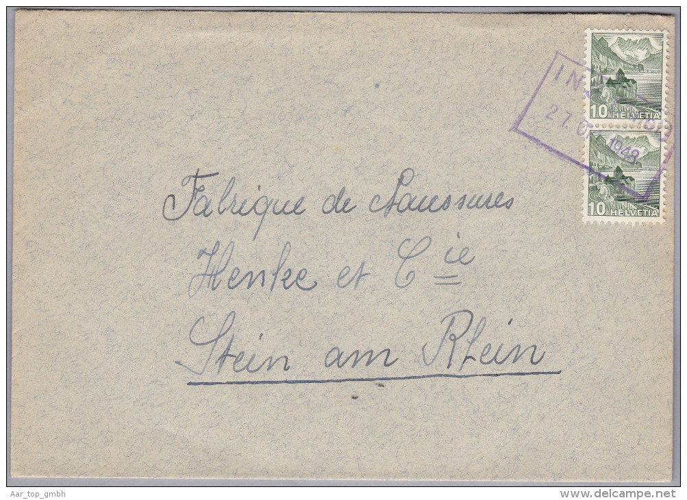 Heimat BE INS (ANET) 1948-10-27 Bahnstempel Brief Nach Stein Am Rhein - Chemins De Fer