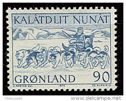 (cl 23 - 53) Groenland ** N° 68 (ref. Michel Au Dos) - Chiens De Traineau  - - Neufs