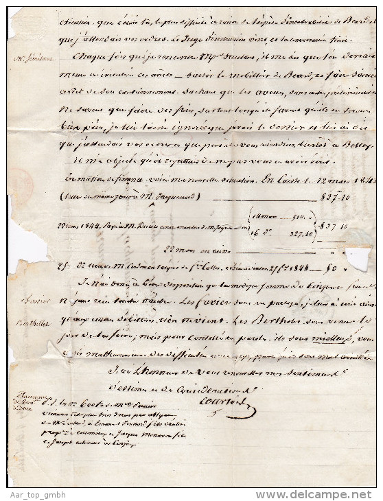 Heimat BE BELLEY 1844-04-05 Brief Nach Carouge "LF5D" Rot Im Kasten - ...-1845 Vorphilatelie