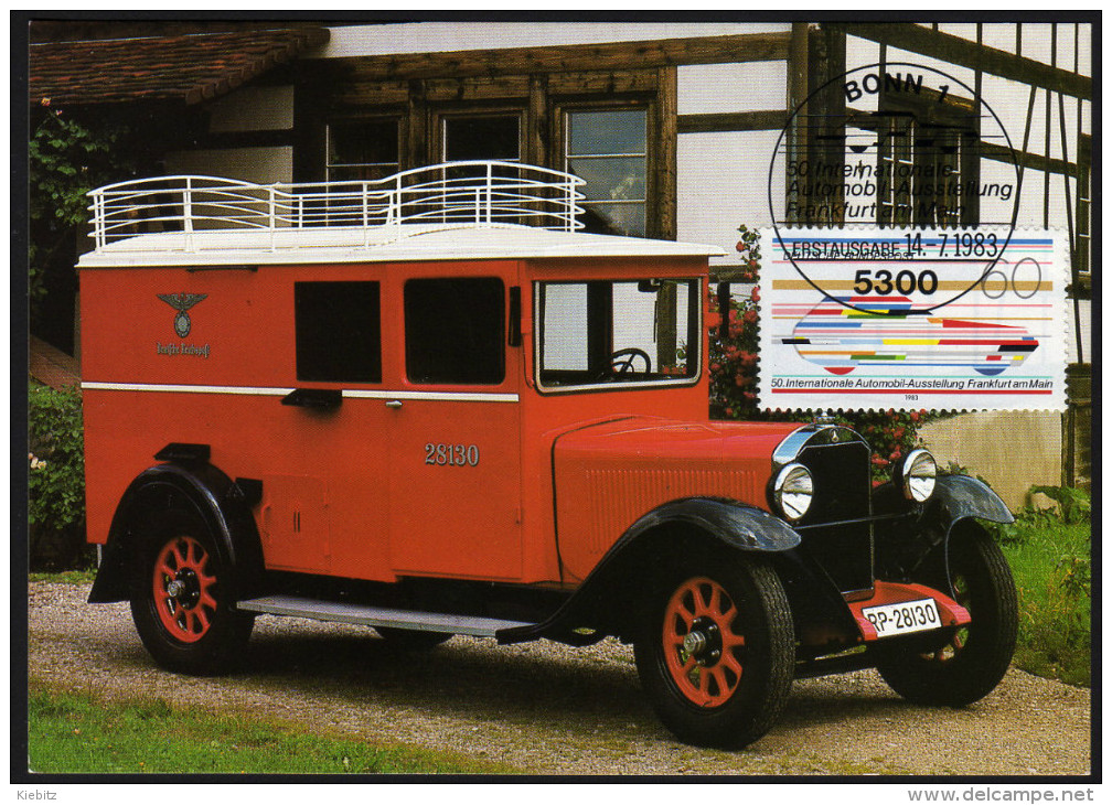 BRD 1983 - Reichspost Post Wagen - Ausstellung In Frankfurt Am Main - Maximumkarte MC - Post