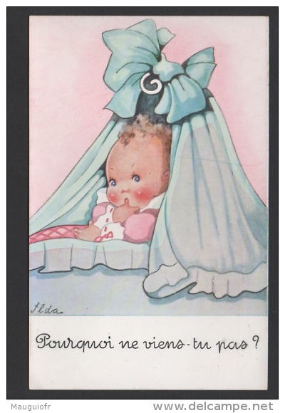 DD / FANTAISIE / BÉBÉS / POURQUOI NE VIENS-TU PAS ? / DESSIN SIGNÉ ILDA - Bébés