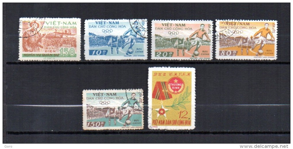 Vietnam Del Norte   1958-63  .-   Y&T Nº    8  - 10/13  - 15   Servicio - Vietnam