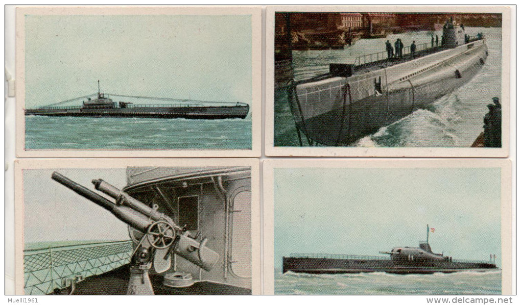 Nr.  3147,  LLOYD  Das Waffenstarrende Ausland, Kriegsmarine 4 Stück,  3,5 X 6 Cm - Warships