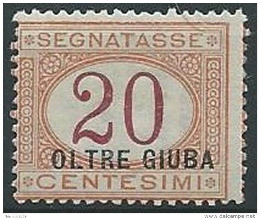 1925 OLTRE GIUBA SEGNATASSE 20 CENT MNH ** - K80 - Oltre Giuba