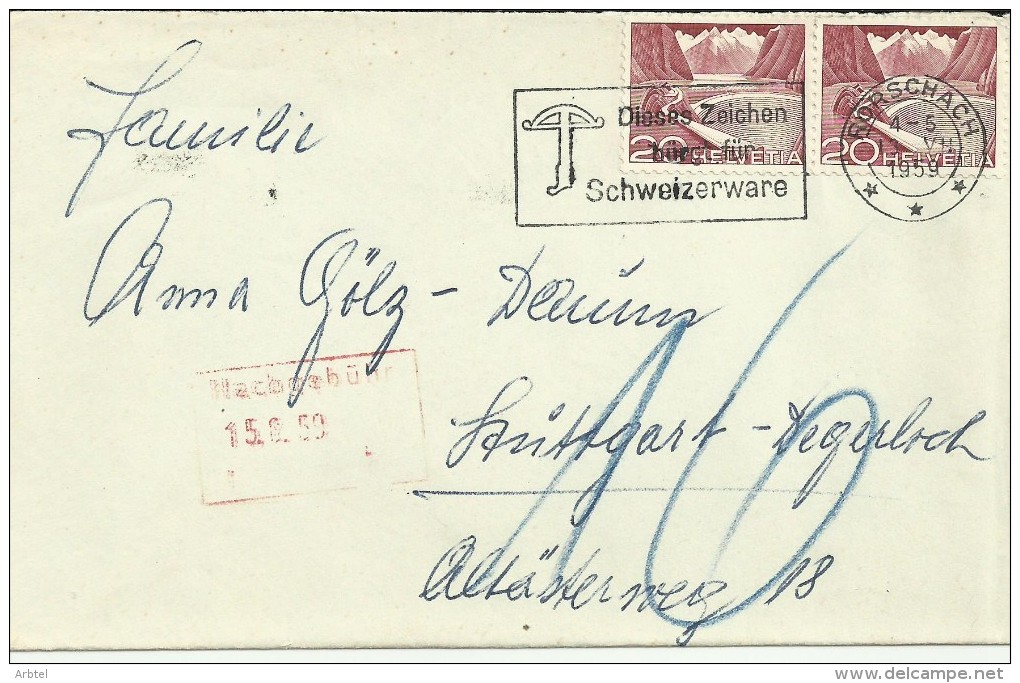 SUIZA CC MAT RORSCHACH 1959 ARCO GUILLERMO TELL - Bogenschiessen